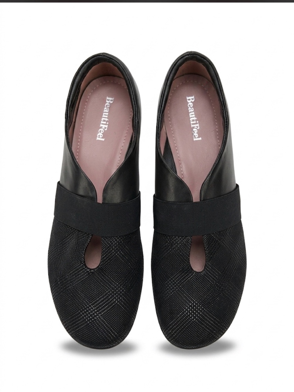 BeautiFeel Comfort Block Heel Shoes Size 40 US 9 9.5 Leather Made in Israel